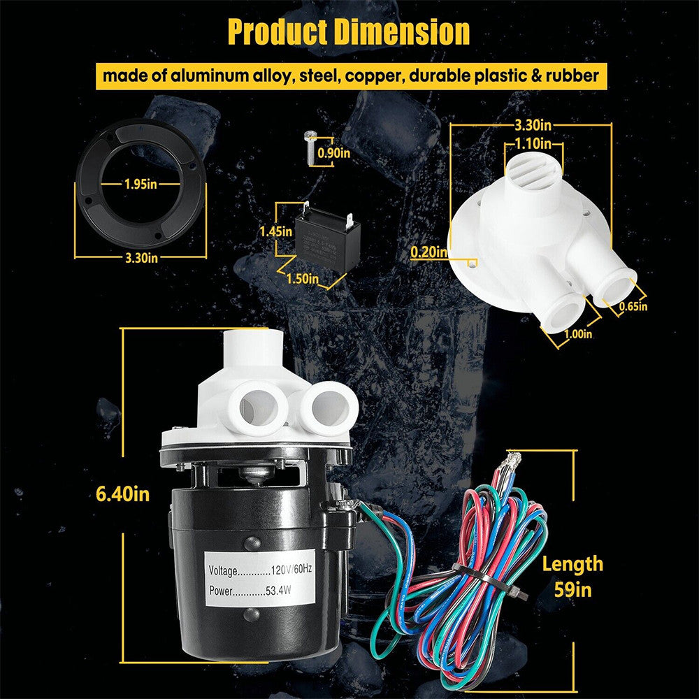Water Pump Motor Assembly Ice Machine Equivalent For Hoshizaki APTA92P10WD1