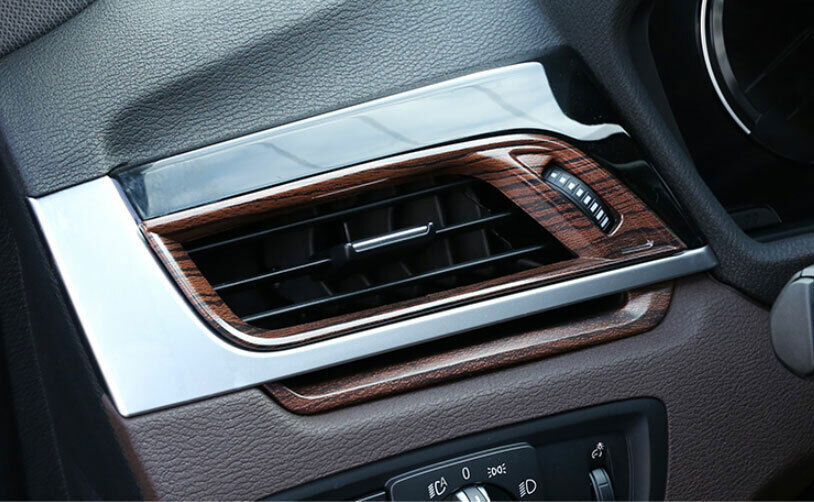 for BMW X1 F48 2016-2022 Pine Wood Grain Left And Right Air Outlet Vent Trim 4P