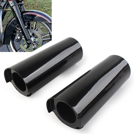 Fit for Harley Electra Tri Glide FLHX Pair +2 Smooth Fork Tube Slider Cover Cowbell