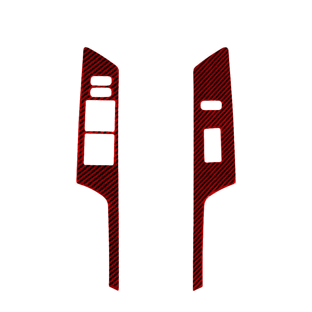 2X Red Carbon Fiber Front Door Lift Control Cover Trim for Toyota Matrix 2009-14