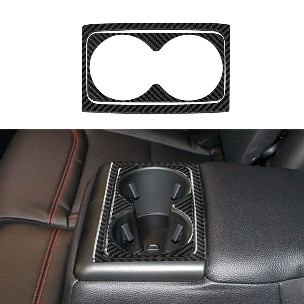 Carbon Fiber Rear Cup Holder Frame Cover Trim for Ford Explorer 2020-2023