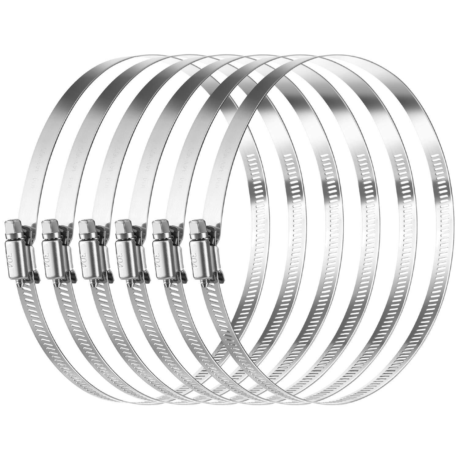 Adjustable 6-inch hose clamp, worm gear hose clamp, fuel line clamp