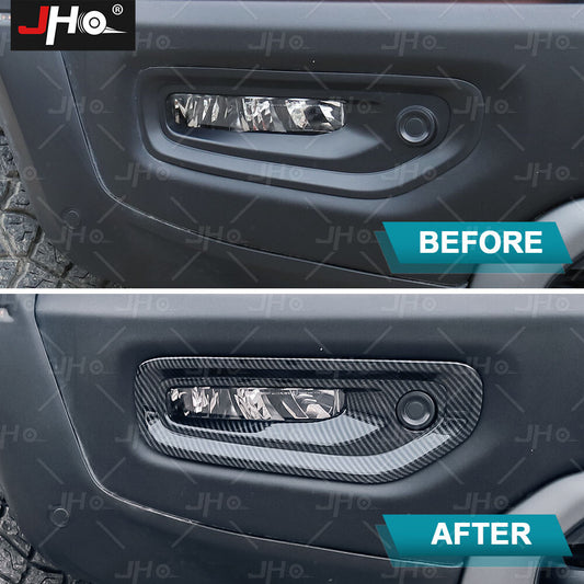 Car Front Fog Lamp Decor Carbon Grain Cover Trim for Dodge for Ram 1500 TRX 2022+
