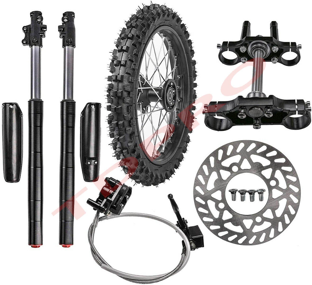 17-inch wheels, 70/100-17 tires, rims, fork, dirt pit bicycle, 125cc/150cc, Taodao cooler.