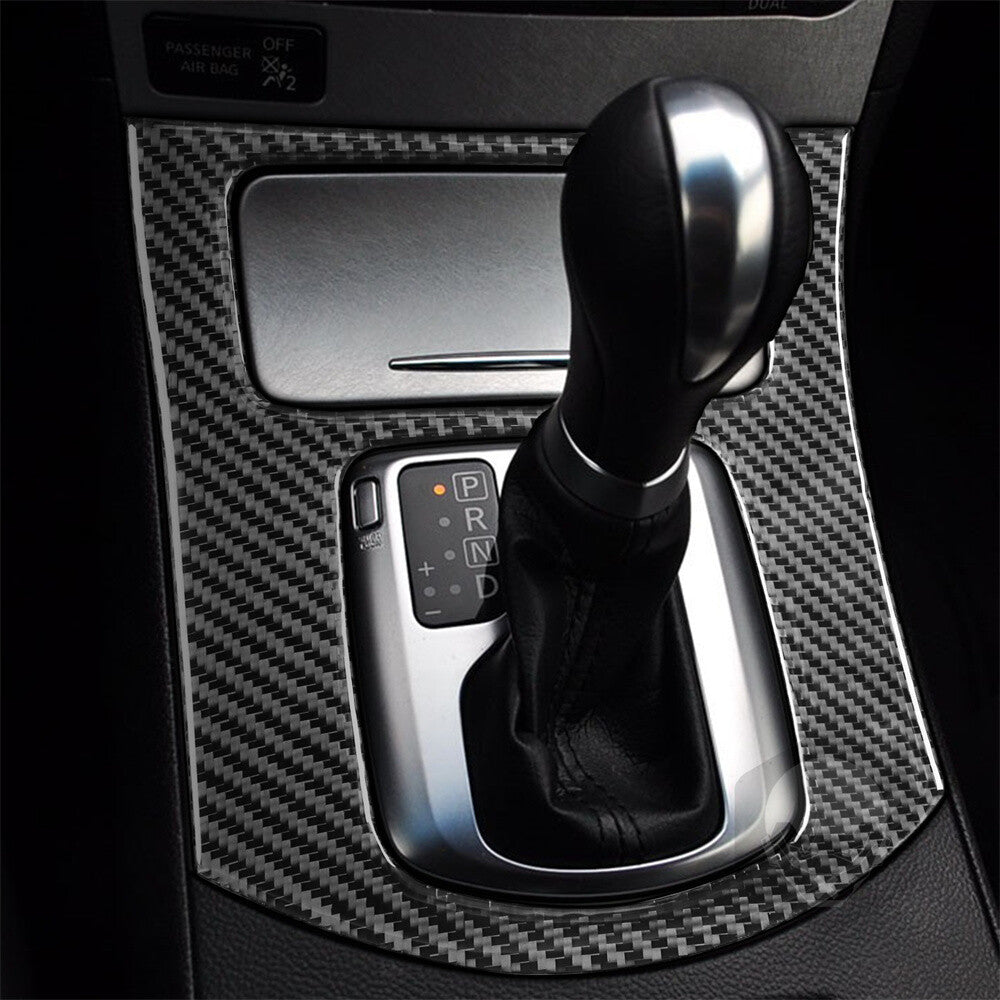 Carbon Fiber Central Control Gear Shift Panel Cover Fit for Infiniti G37 2007-09