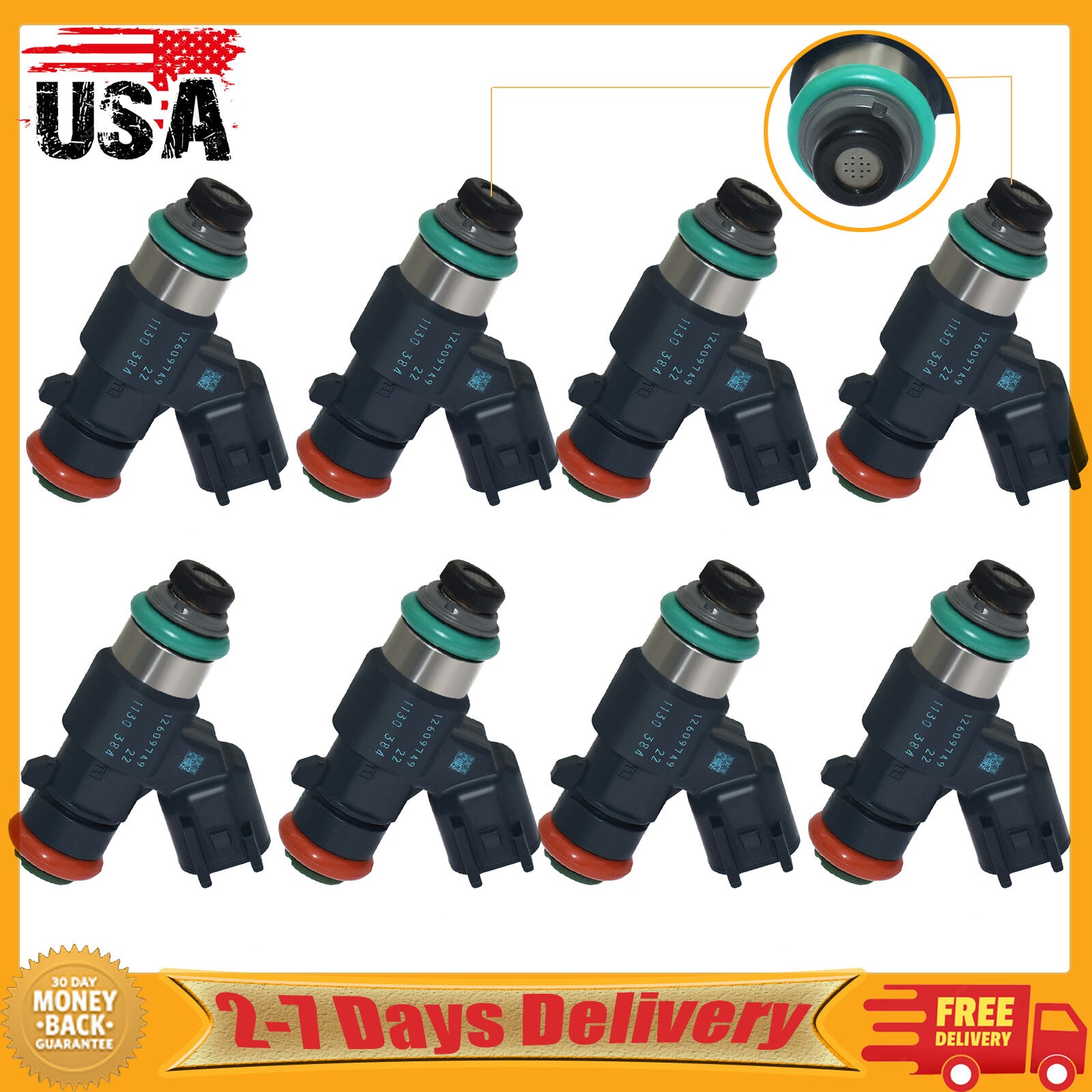 8x Fuel Injector for Sierra for GMC Silverado1500 for Yukon for Escalade for Hummer H2 12609749