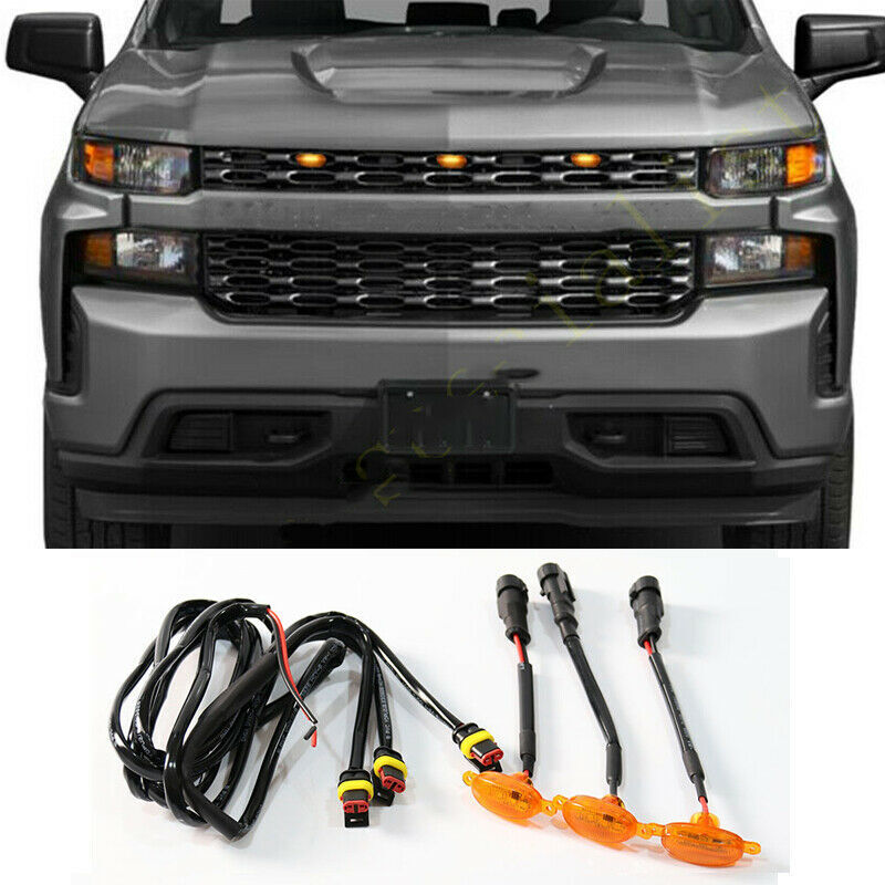 for Chevrolet Silverado 1500 2019-2023 Grille LED Light Raptor Style Grill Cover