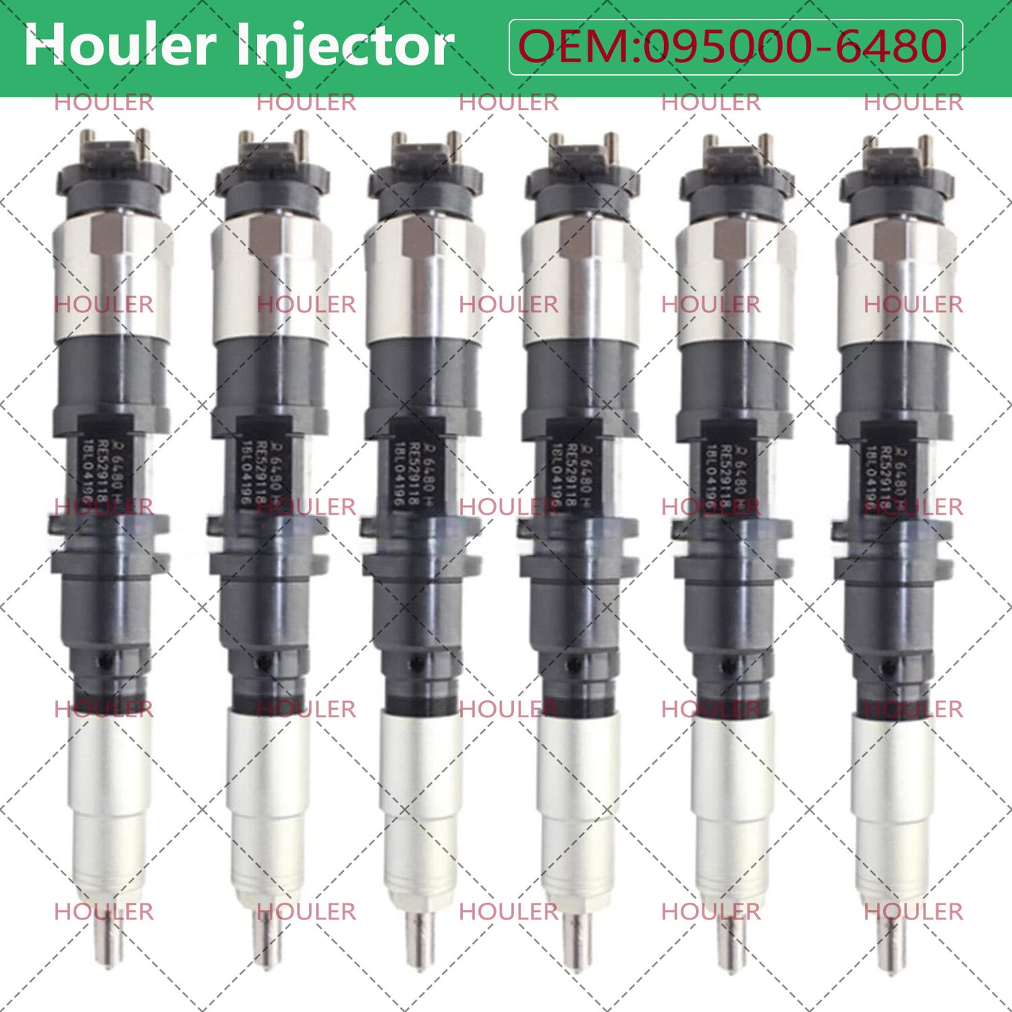 6X Fuel Injector 095000-6480 for 8530 Tractor