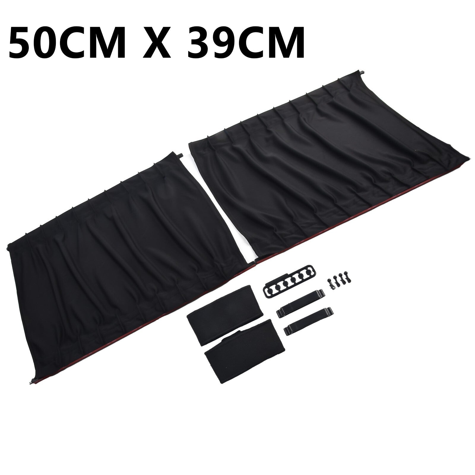 2Pcs Car Van SUV VIP Casement Curtain Anti-UV Sunshade Visor 50x39cm Black