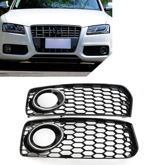 Honeycomb Front Bumper Fog Light Grille Cover Fit for Audi A5 S5 B8 RS5 08-12