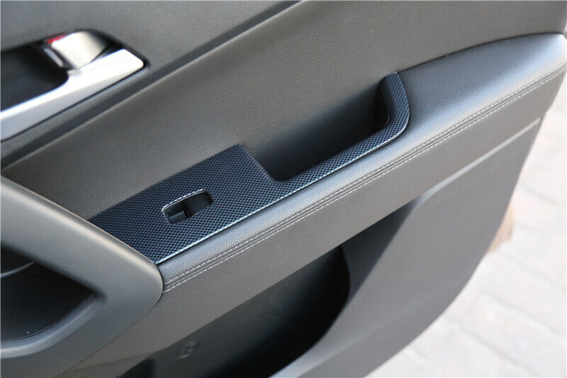 Glass Window Lifting Lock Panel Trim 4PCS for Hyundai IX25 15-2019 Carbon Fiber