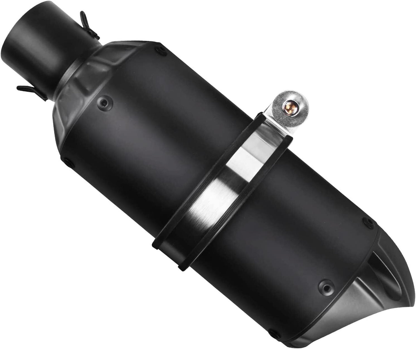 Black Universal 1.5-2 Motorcycle Short Exhaust Muffler fits ATV scooter UTV