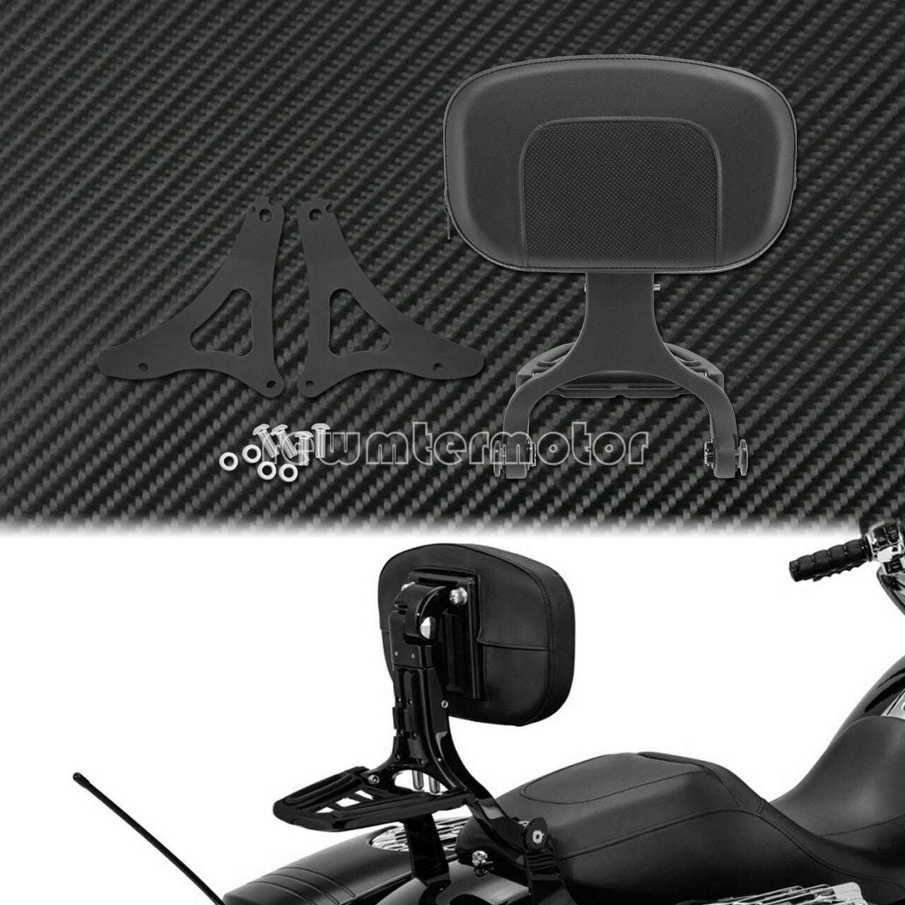 Adjustable Driver  Passenger Backrest Mounting Kit Fit for Harley Touring 14-20