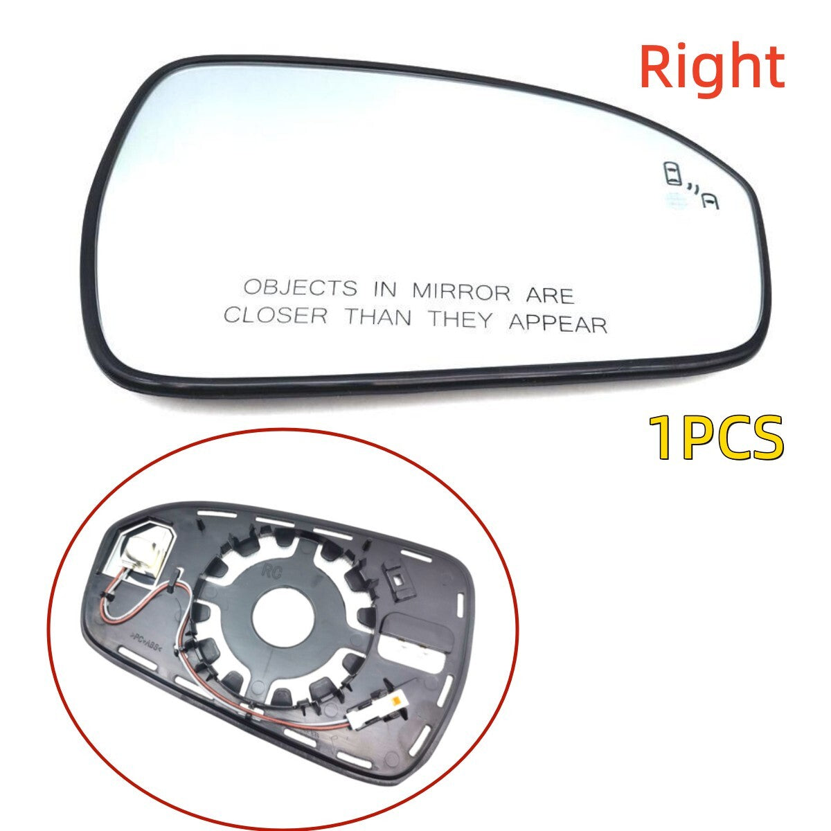 Passenger Side Mirror Glass Heated w/Blind Spot Detect For 2013-2020 for Ford Fusion