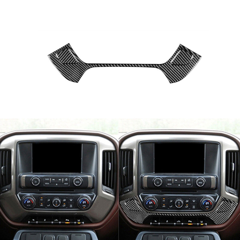 Carbon Fiber Below Climate control Cover Trim For Silverado for GMC for SIERRA 2014-2018