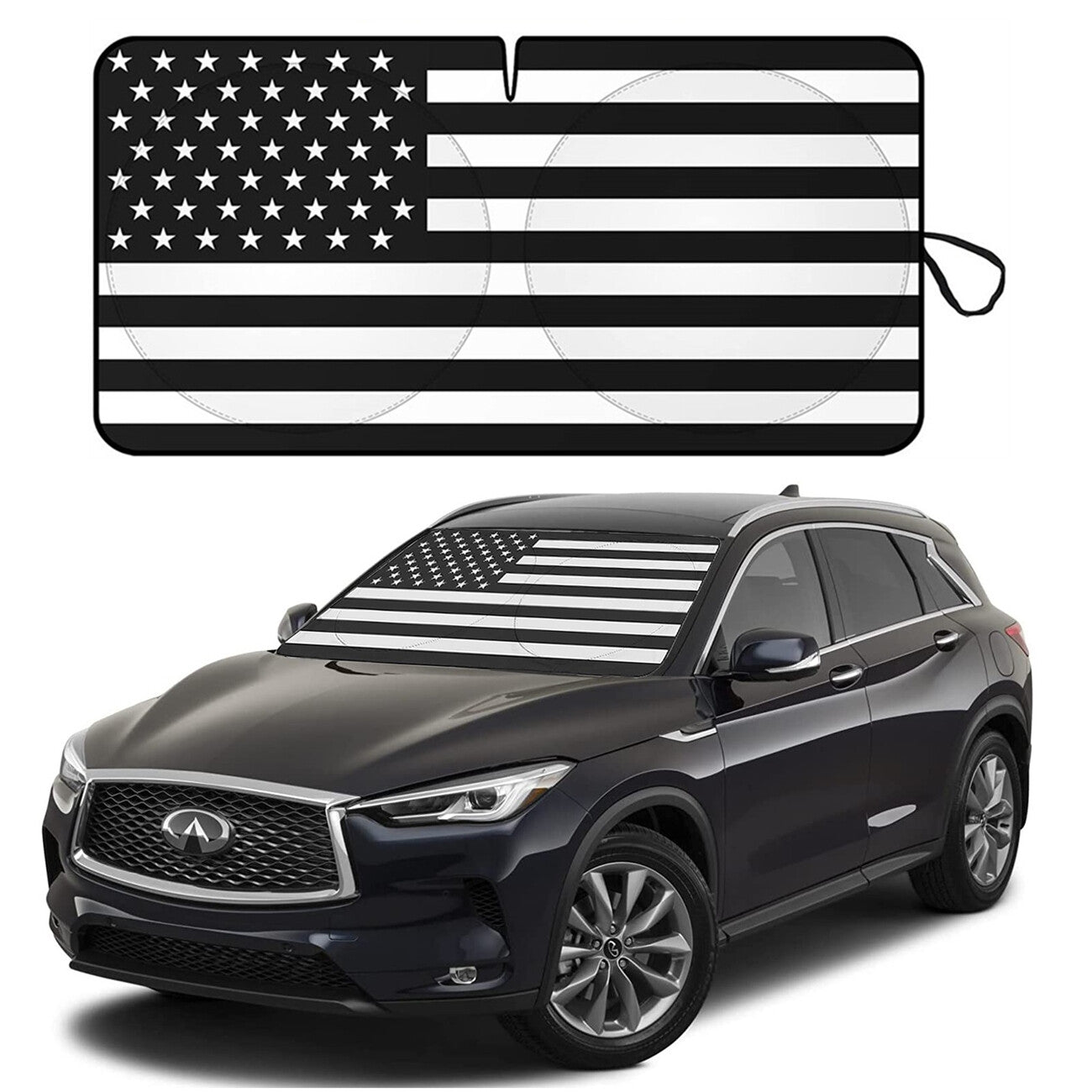 for Infiniti Accessory Car Windshield Sun Shade US American Flag Shield Cover