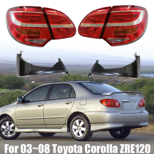 4pcs Led Tail Lights Lamp For 03~08 for Toyota for Corolla ZRE120 Red/Clear +cover bases