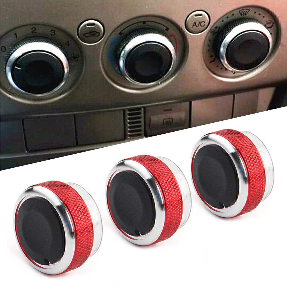 3x Air Conditioner Switch Knob Button Red for Ford Focus MK2 MK3 Mondeo C/S-max