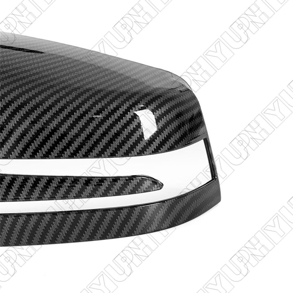 Carbon Fiber Look ABS Side Mirror Cap Cover for Mercedes for Benz W204 W212 W221