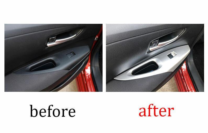 for Toyota for Corolla 2020-2023 Matte Silver Window Lift Panel Switch Cover Trim 4X