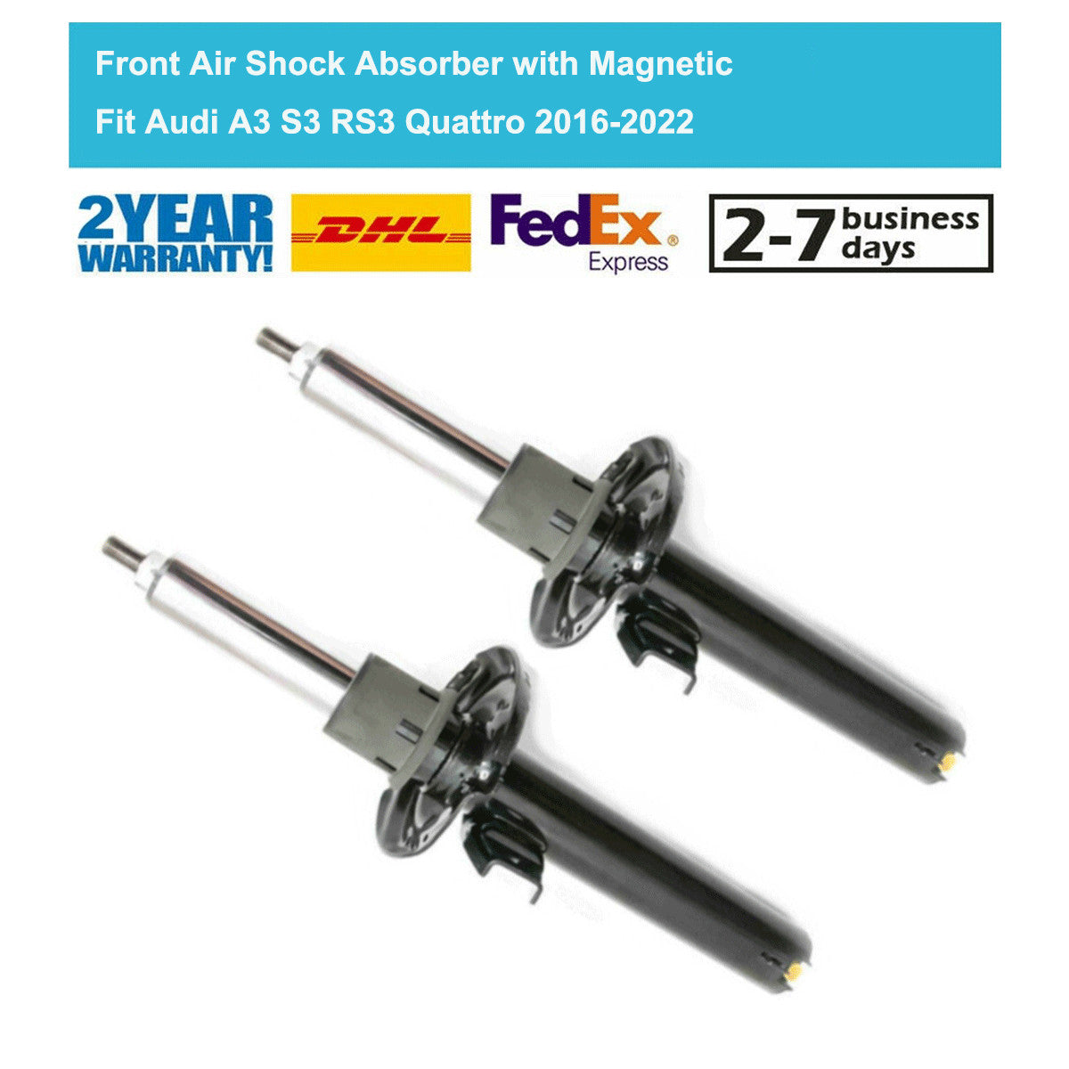 2PCS Front L/R Shock Absorber Struts with Magnetic for Audi A3 S3 RS3 2016-2020