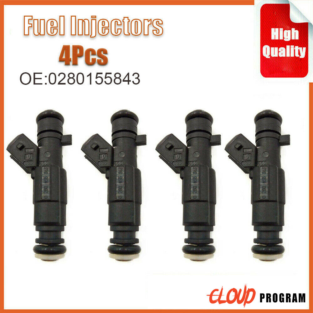 4x High impedance Fuel Injector 0280155843 for Citroen for Peugeot for Renault