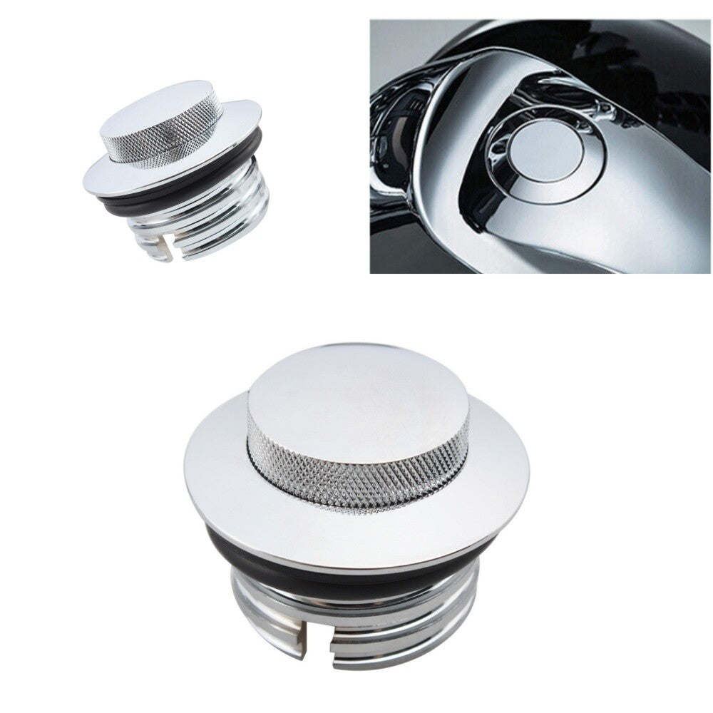 hrome Flush Pop Up Gas Cap Vented Fuel Tank Cover for Harley Davidson Sportster