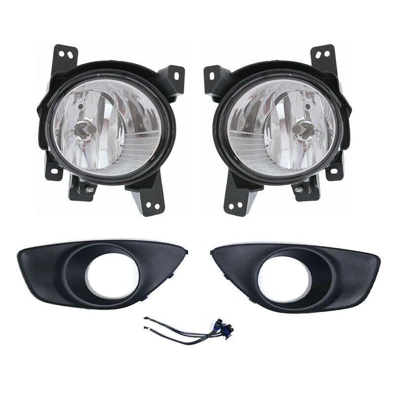 for Hyundai Santa Fe 2010-2012 6pc Front Fog lamp+protective cover belt conector