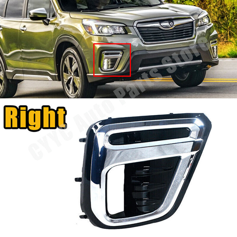 Right Fog Light Trim Fog Lamp Cover Black Chrome for Subaru Forester 2019-2021