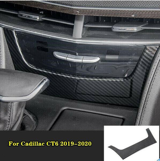 2019-2020 for Cadillac CT6 ABS Carbon Central Console Instrument Strip Trim 2pcs