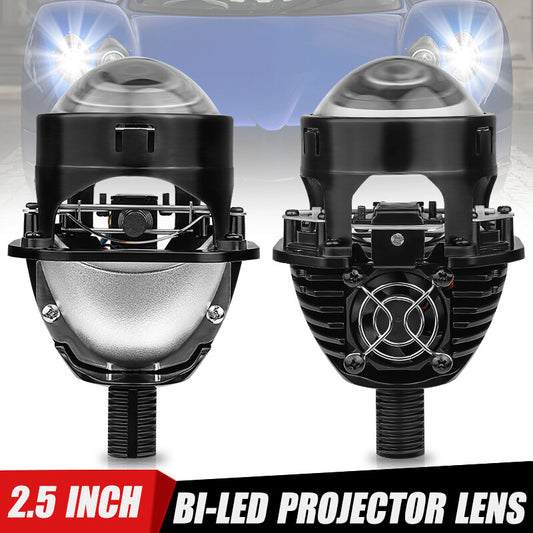 2.5 inch Bi-LED Projector Lens Headlight Hi/Lo Beam 100W 6000K 12-15V Universal
