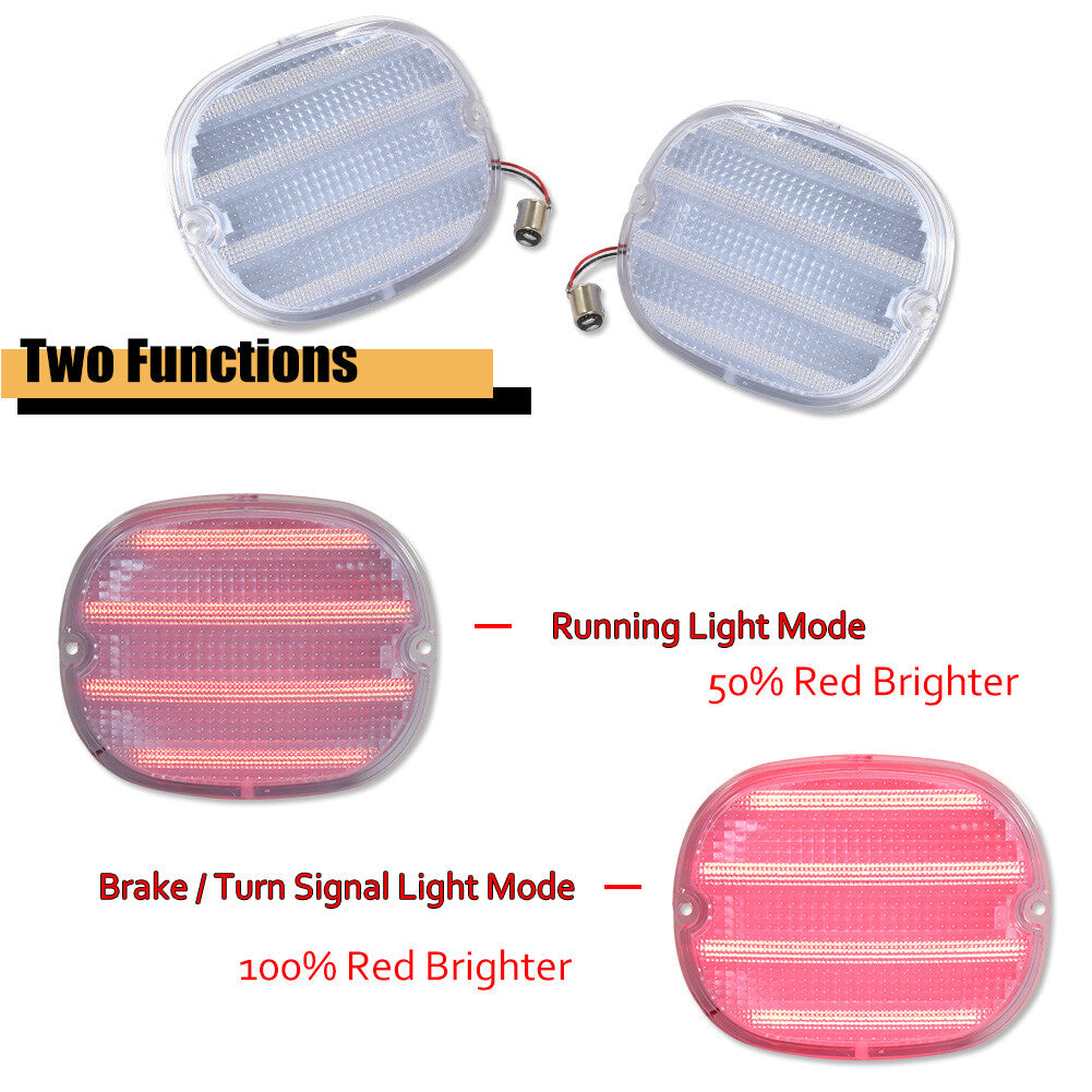 (Set/4) Clear LED Brake Light and Taillight Lens Set for 1990-1996 for Chevrolet for Corvette C4