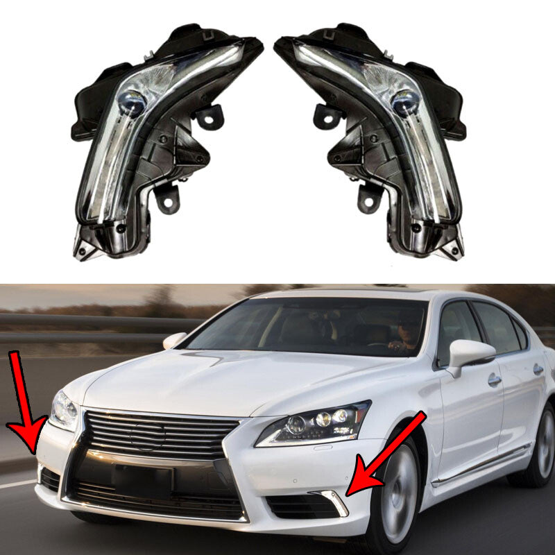 Left Right LED Front Bumper DRL Fog Light for Lexus LS460 LS600h 2013 2014-16