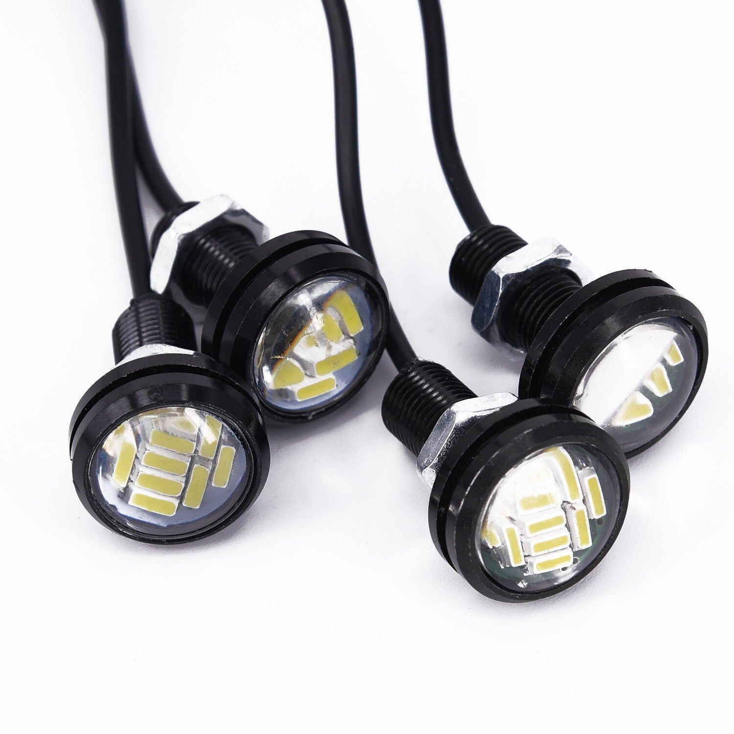 Daytime running lights, Blubs, ABS, white, 22mm, 4-piece anti-collision system.