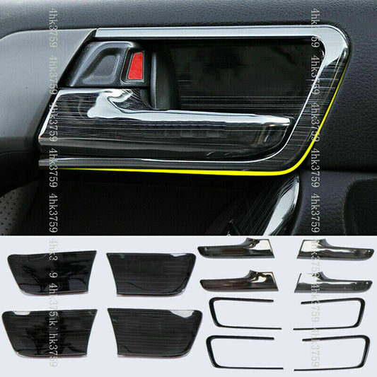 12P for Toyota Prado FJ150 2010-2021 Black Interior Door Handle&Bowl Cover Trim