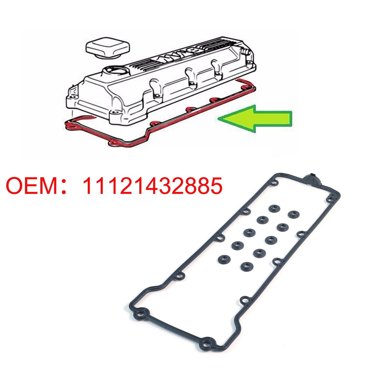 for BMW E34 E36 E46 Z3 316i 318i 518i 318Ci 316Ci 1993-2006 Valve Cover Gasket