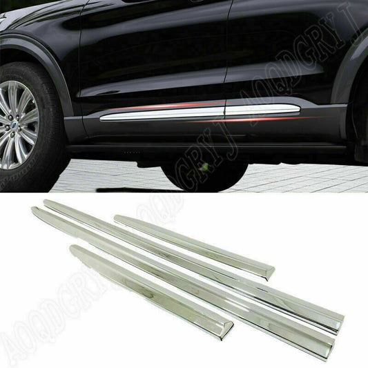 for Ford Explorer 2020-2022 Shiny Chrome Side Door Body Guard Molding Cover Trim