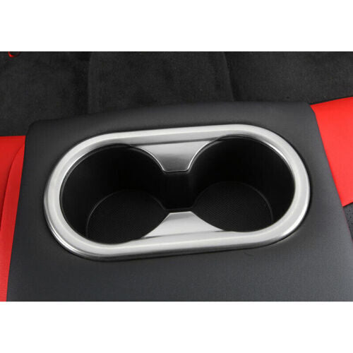 for Hyundai Sonata 2020-2023 Matte Silver Rear Water Cup Holder Frame Cover Trim