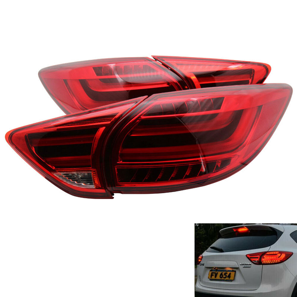 2PCS for Mazda CX5 2013 - 2016 LED Tail lights Assembly Red LED Rear Brake Lamps