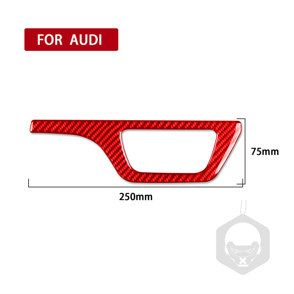 for Audi Q5 Q5L 2018+ RHD Interior Headlight Switch Panel Cover Red Carbon Fiber