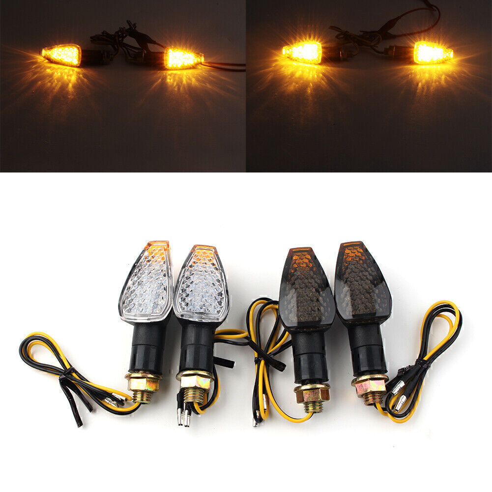 Amber LED Turn Signal Indicators Blinkers Lights Universal Motorcycle 2-colors
