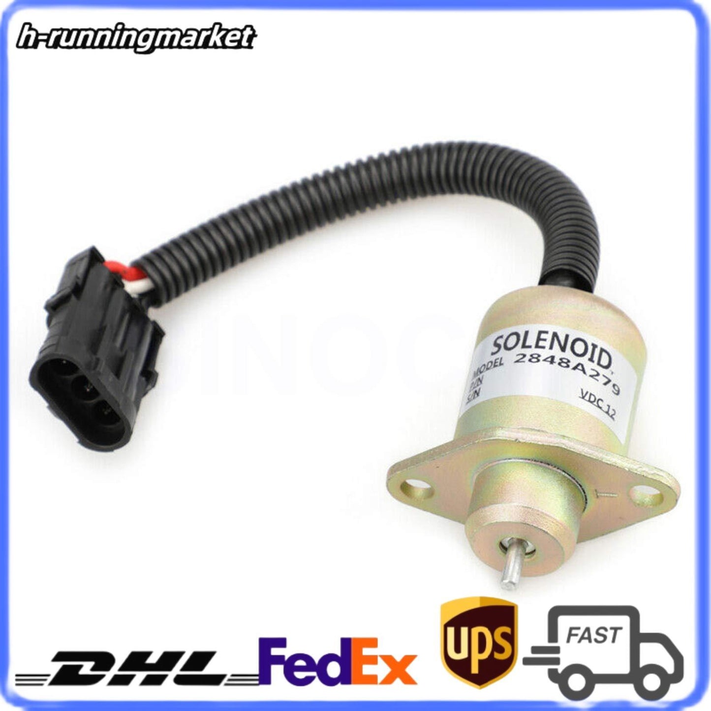 Fuel Shutdown Solenoid 12V 2848A279 2848A275 SA-4934-12 for Perkins 700 Series