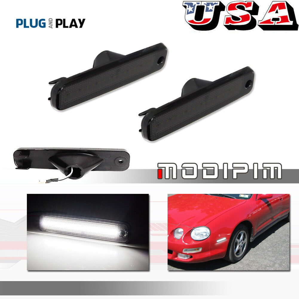 Smoked white front corner side marker parking lights for 1994-1999 for Toyota Celica