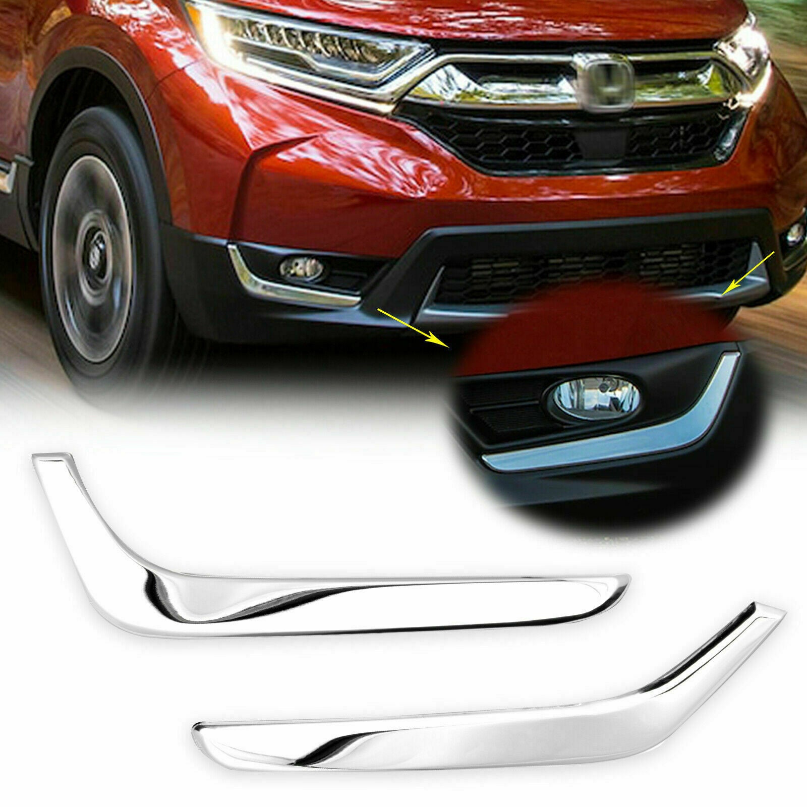 for Honda CR-V CRV 2017-2020 2021Front Fog Light Lower Cover Eyelid Trim Chrome