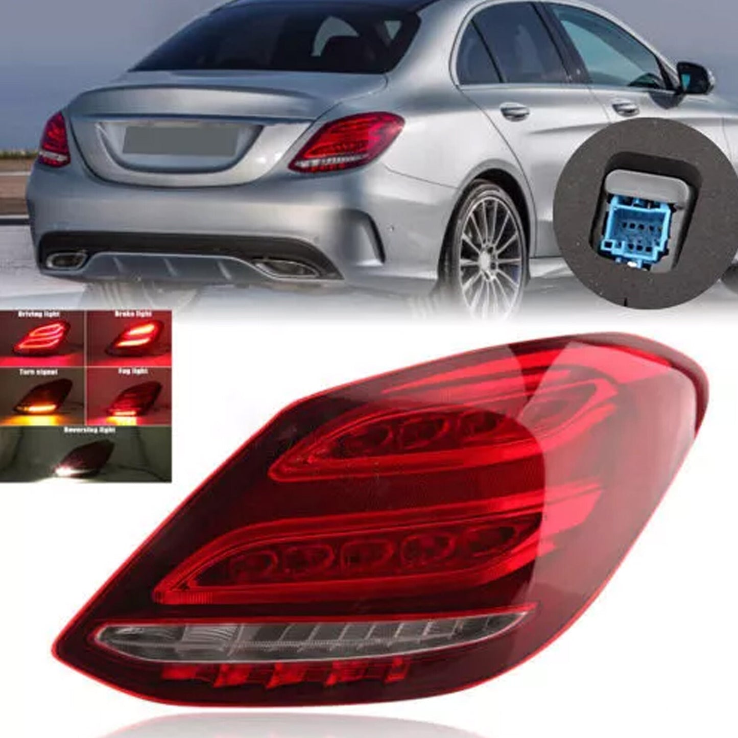 For 2015-2018 for Mercedes-Benz C-Class W205 LED Tail Light Lamp Right Passenger