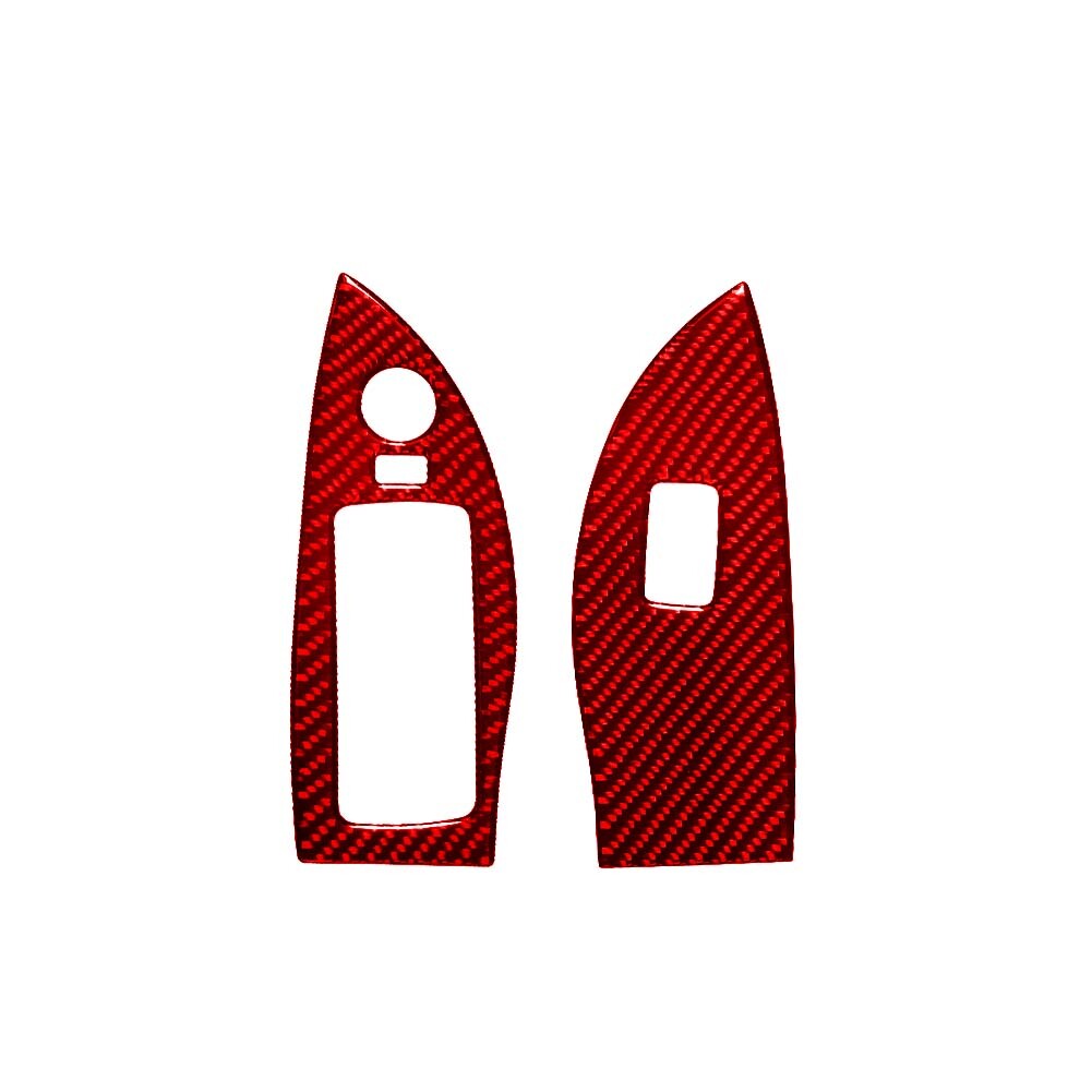2Pcs Front Window Lift Trim Cover Red Carbon Fiber for Chevy Impala 2014-2020