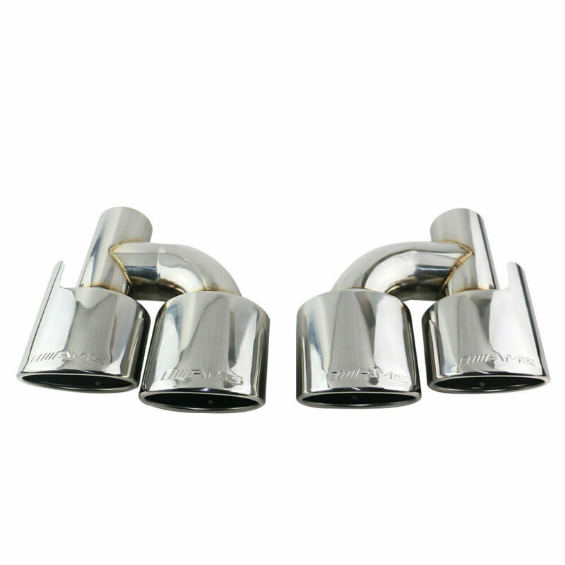 2.5'' Engraved AMG Dual Exhaust Tip for Mercedes-Benz 240mm Width Difffuser