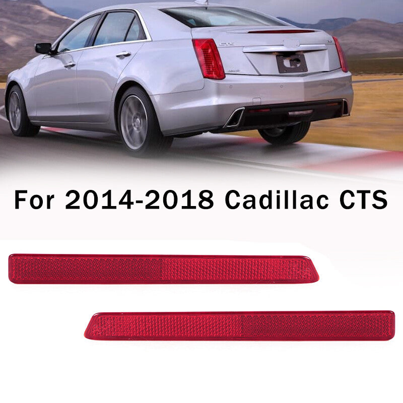 Bumper Reflector For 2014-2018 for Cadillac CTS Set of 2 Rear Left and Right CAPA