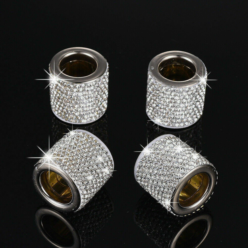 4 pieces of Bling white crystal car for seat headrest decoration ring