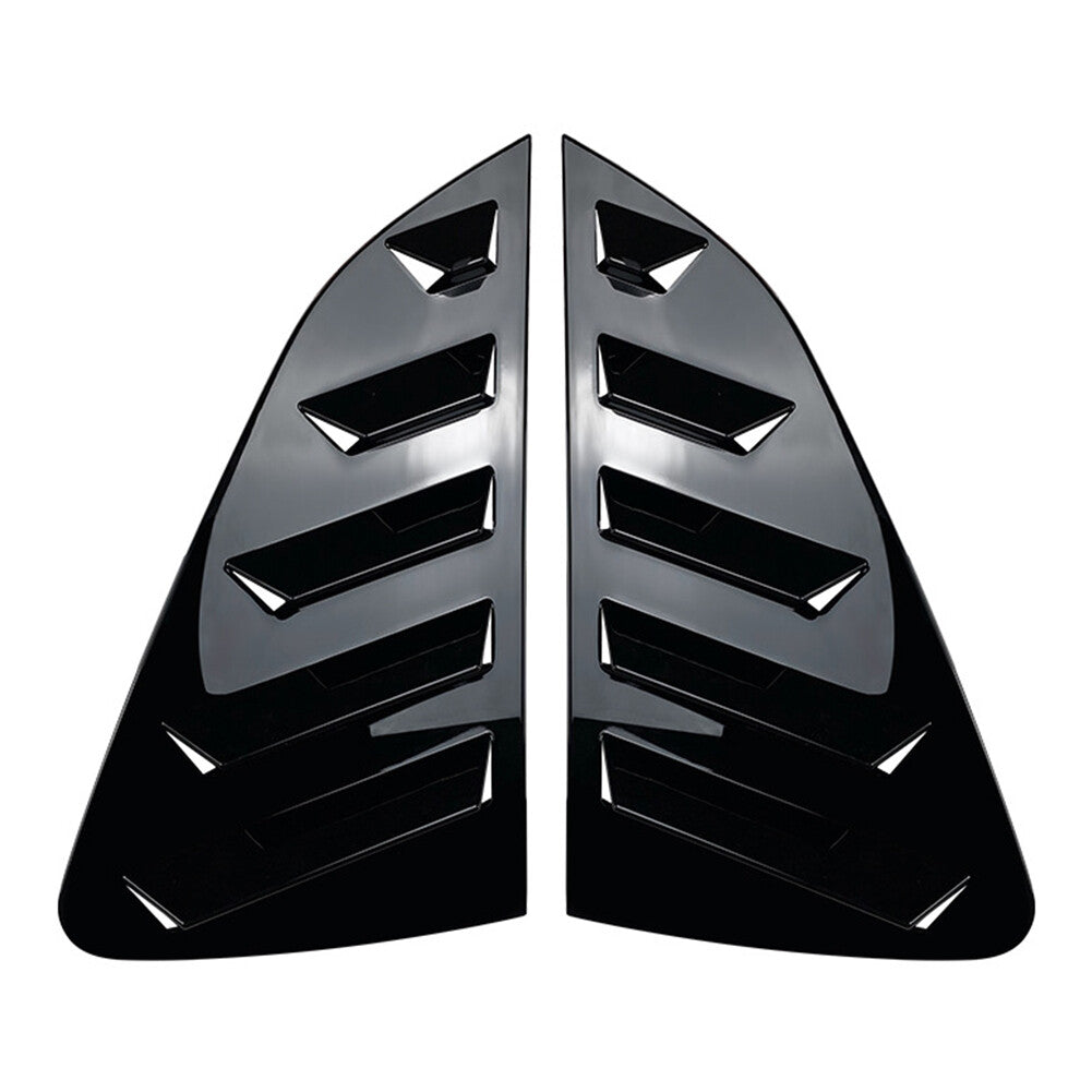 Rear Side Window Louver Vent Trim Cover for VW lo MK6 2018+ Gloss Black 2PCS